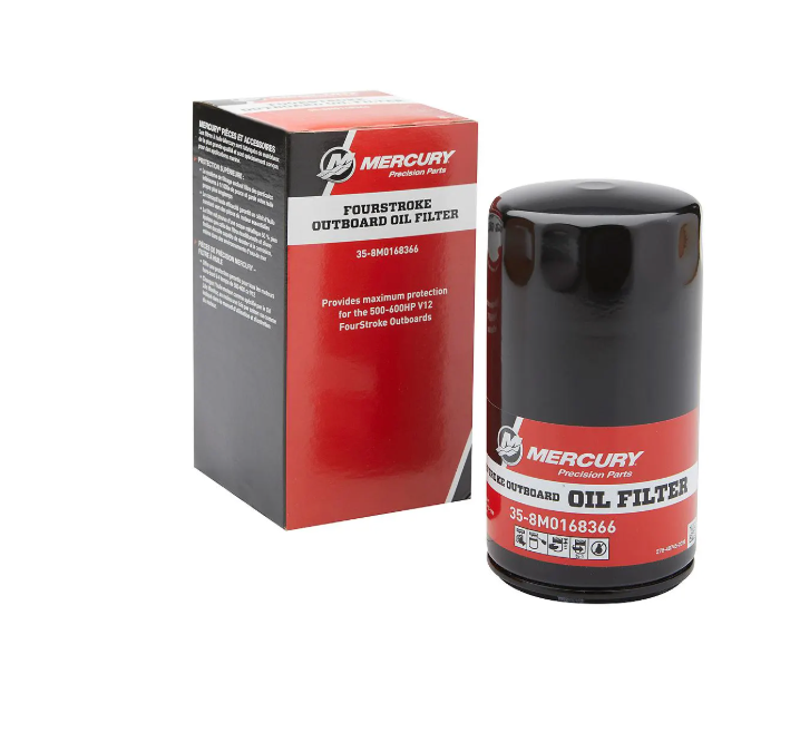 Mercury (8M0168366) Oil Filter for Select Mercury 7.6L V12 600hp Verado and 500hp SeaPro Outboards